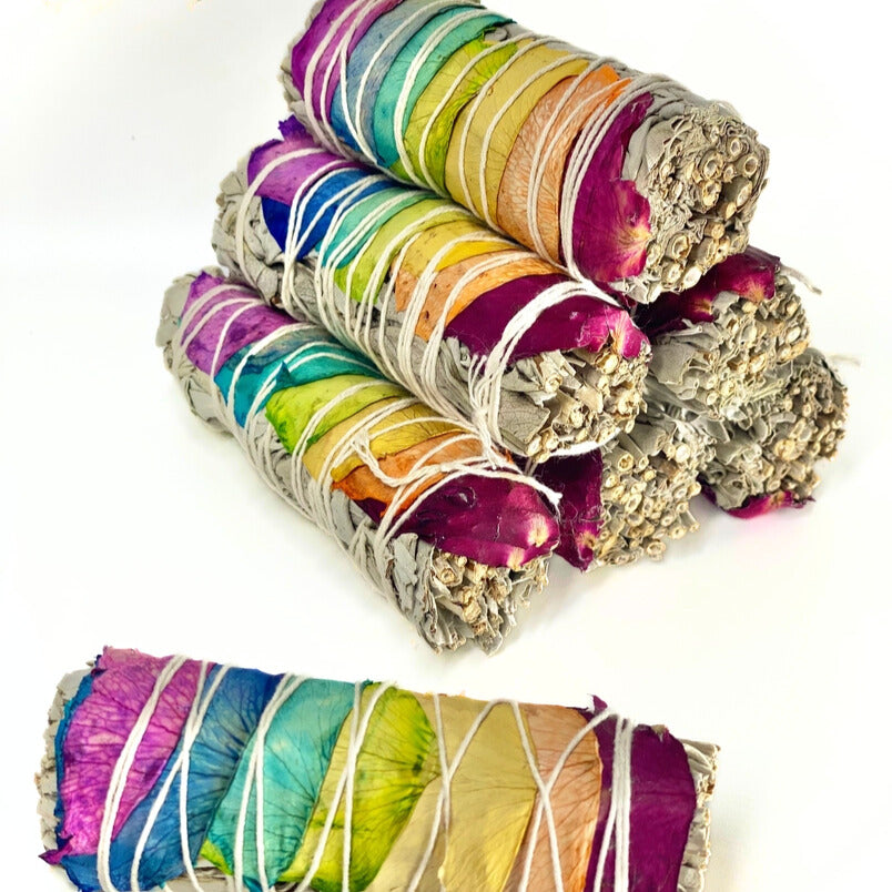 7 Chakra Rose Petal + White Sage Bundle