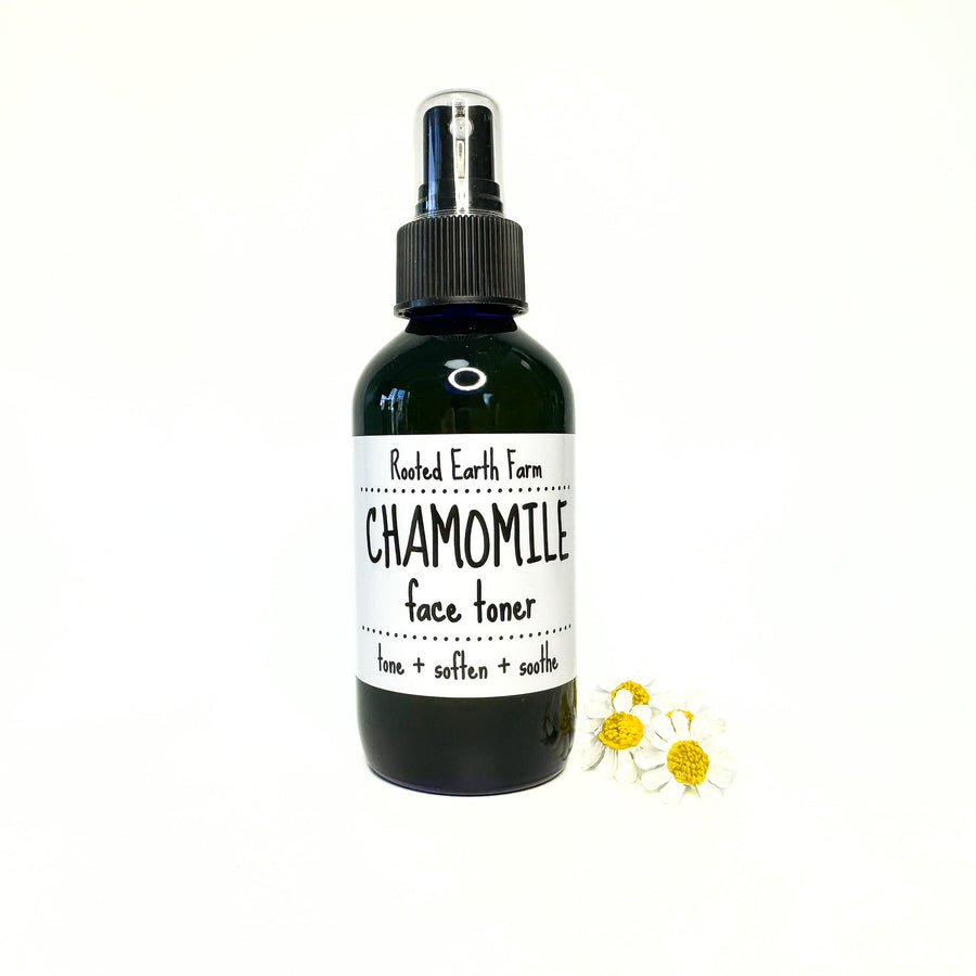 4 oz chamomile face toner, herb infused, witch hazel, aloe, natural