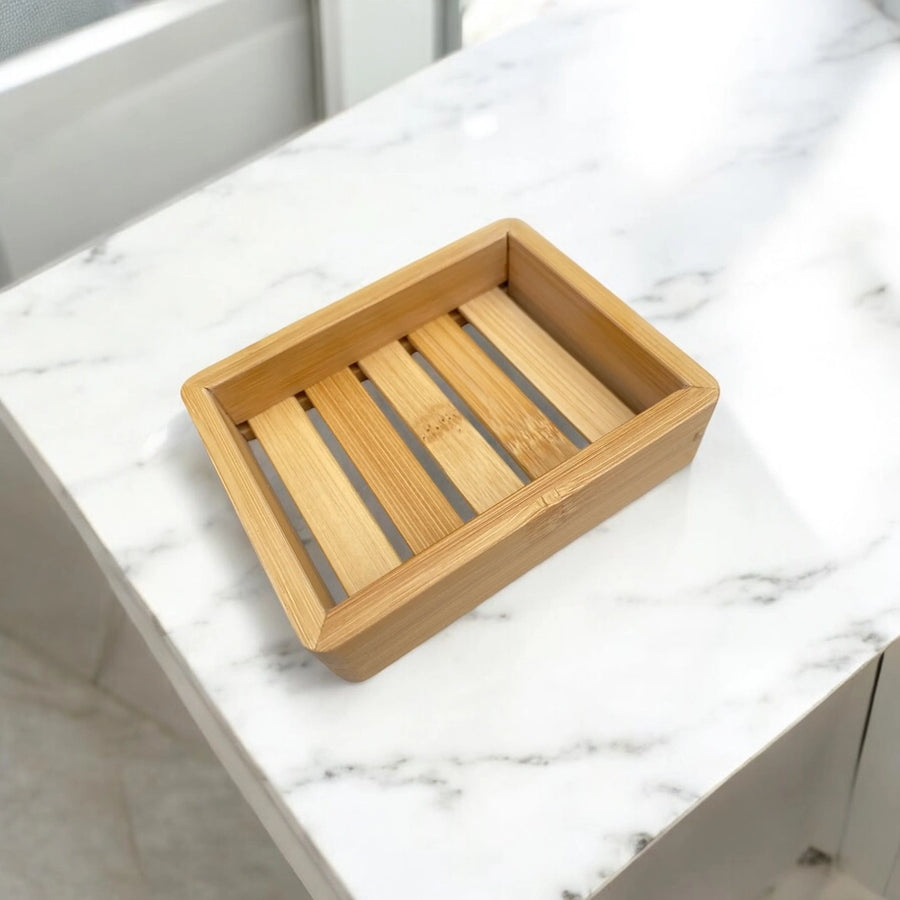 Deep Slotted Bamboo Soap Tray