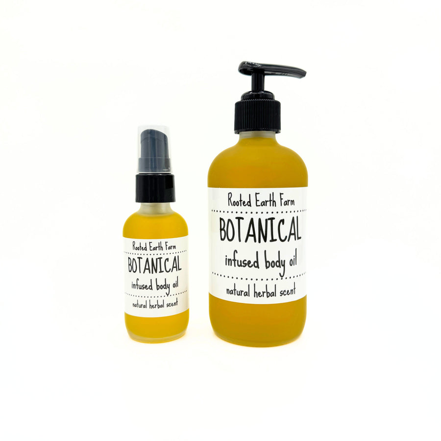 Natural, plant based body oil infused with herbs