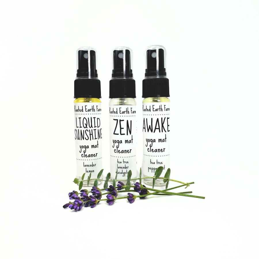 aromatherapy spray for pilates mats, yoga mat cleansing spray, natural yoga mat cleaner spray