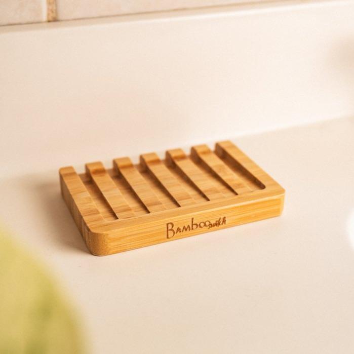 bamboo soap lift dish holder slated