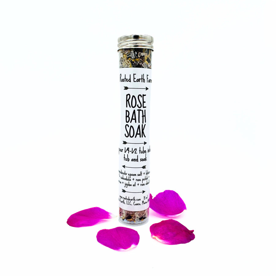 bath soak with roses and epsom salt