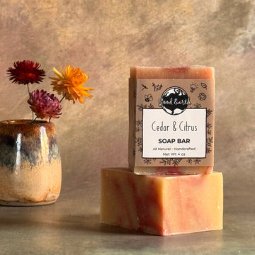 cedar and citrus soap, palm-free, natural