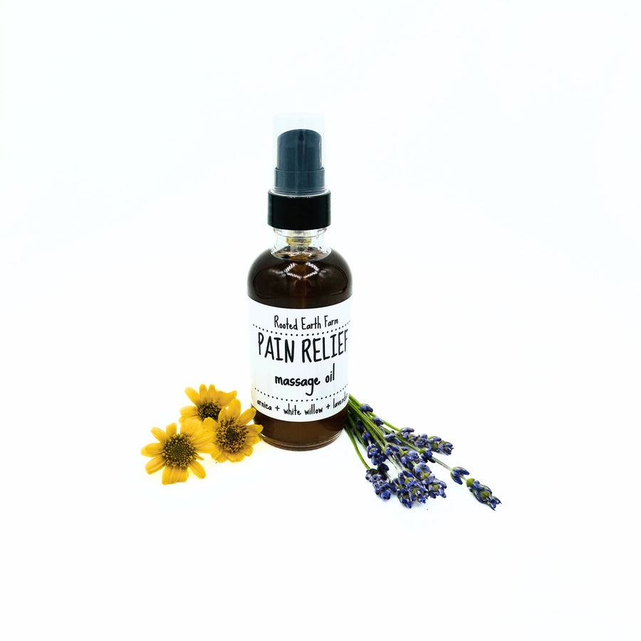 herbal infused pain relief massage oil, arnica oil, natural pain relief