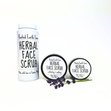 natural herbal face scrub, exfoliating face scrub, gentle face scrub, cleansing natural face scrub