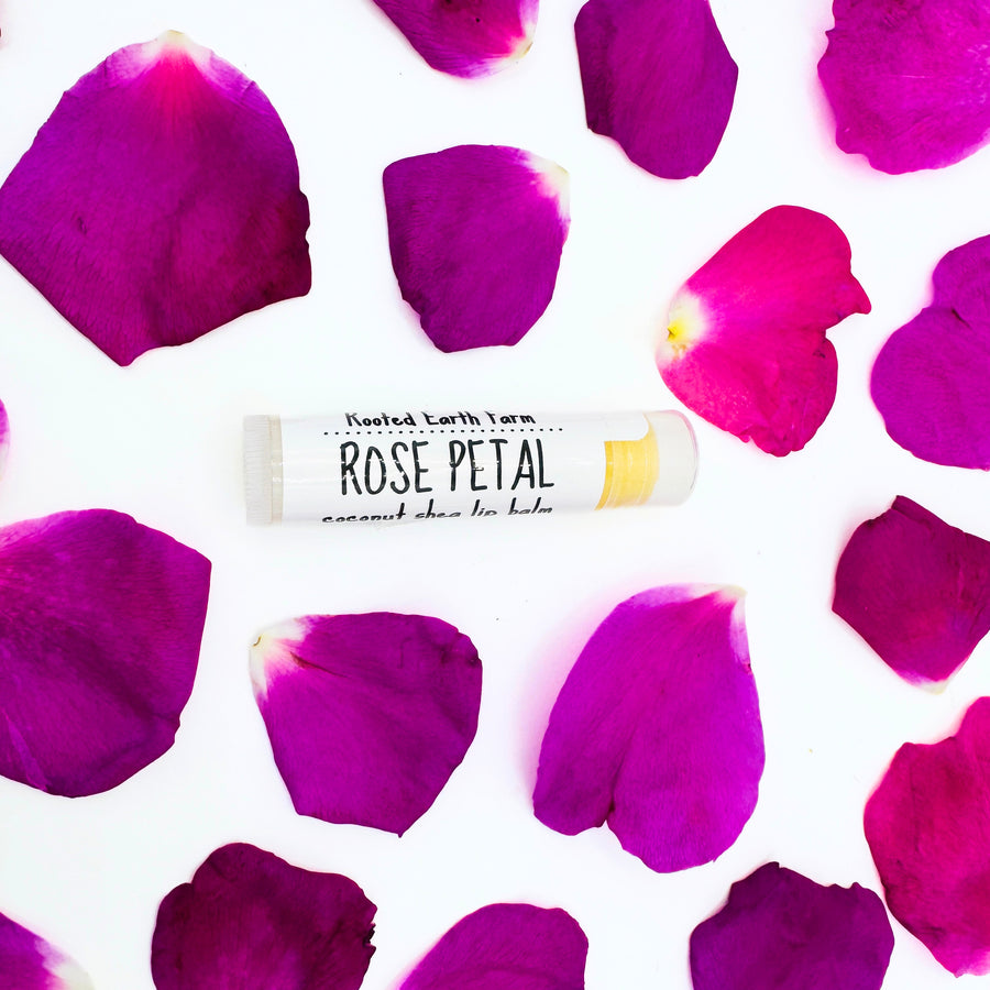 natural rose petal lip balm