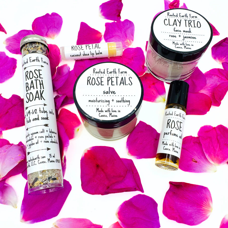 natural rose scented skin care set