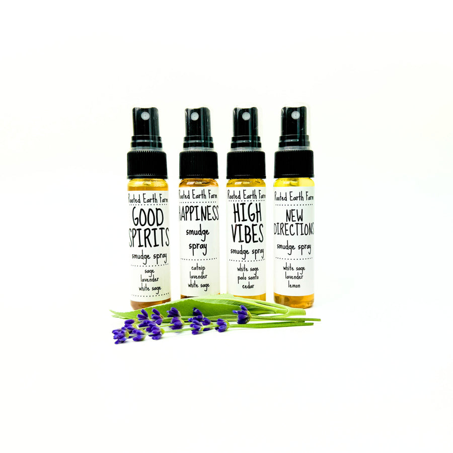 natural smudge spray set, farm grown white sage sprays, room and body sprays