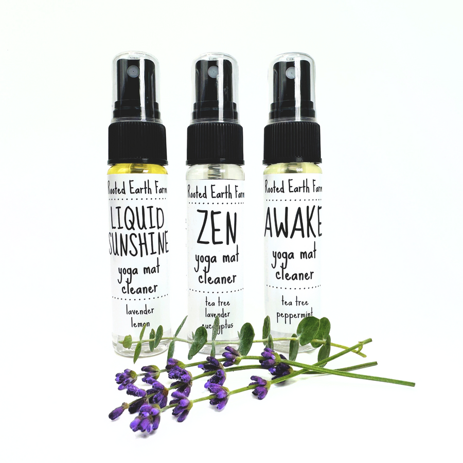 natural yoga mat spray gift set, gift set for yogis