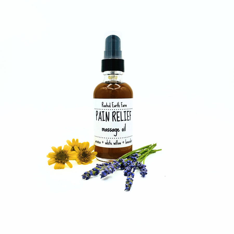 natural, herbal pain relief oil, massage oil, arnica infused oil