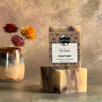 natural patchouli bar soap, palm oil free patchouli soap