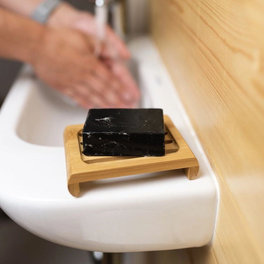 bamboo soap tray elevated, eco-friendly soap tray holder