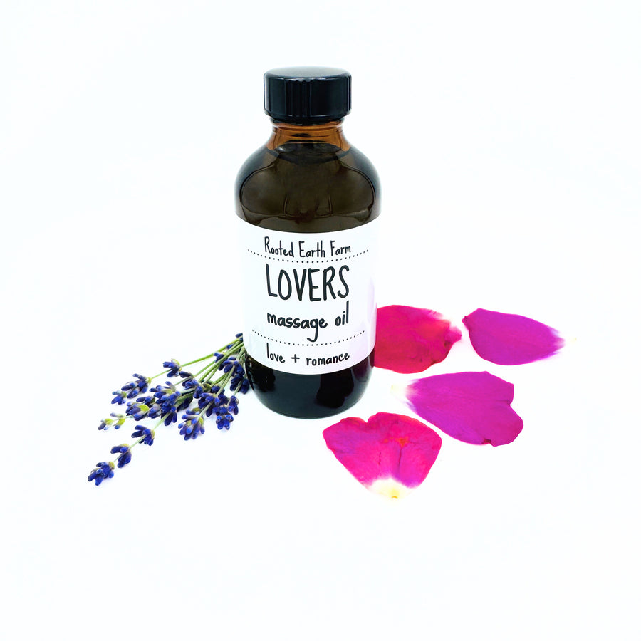 rose and jasmine scented natural massage oil