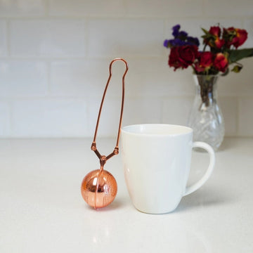 Rose gold stainless steel tea ball infuser