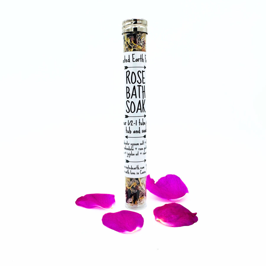 rose scented bath soak with epsom salt