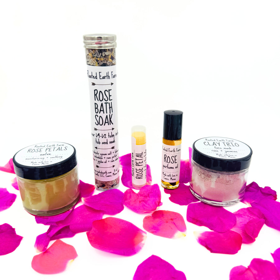 rose scented skin care products gift set