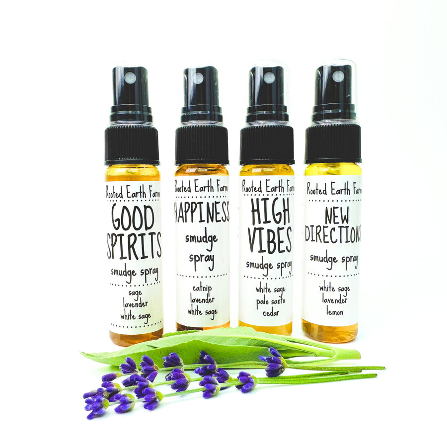 smudge spray set with white sage, palo santo, sustainable smudging spray