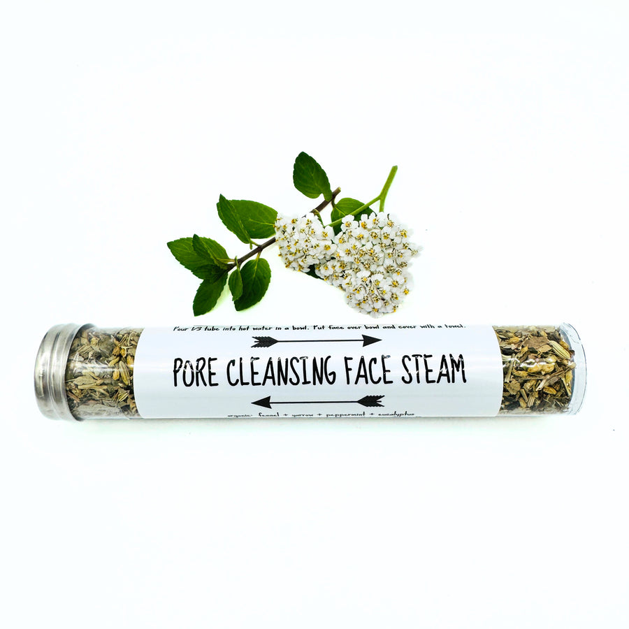 unclogging pores with herbal facial steam