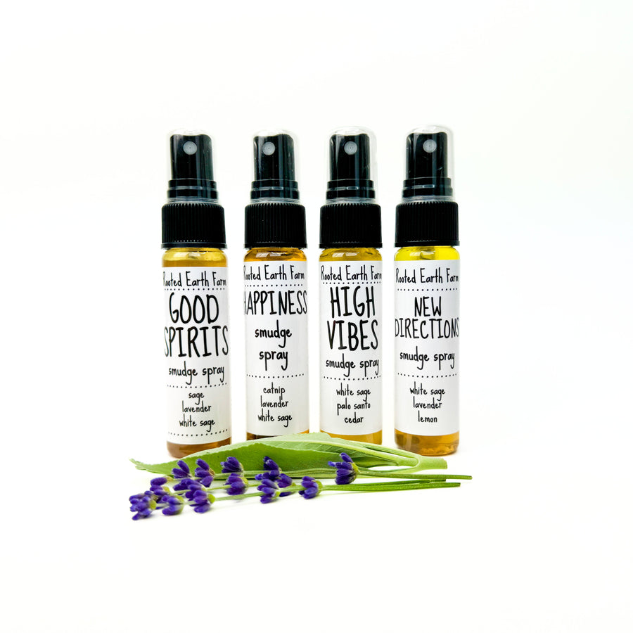 white sage smudge spray gift set, palo santo spray, lavender room spray