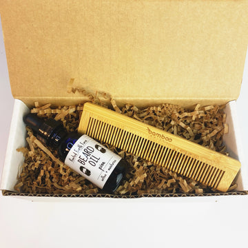 Herbal Beard Oil and Bamboo Pocket Comb gift set