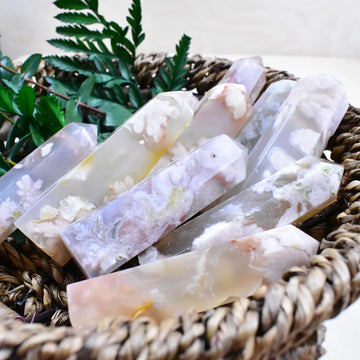 Cherry Blossom Agate Point, agate crystal