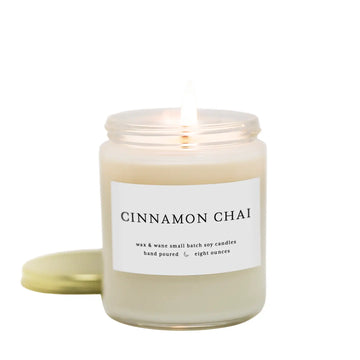 cinnamon chai candle, natural candle handpoured candle, soy candle with essential oils