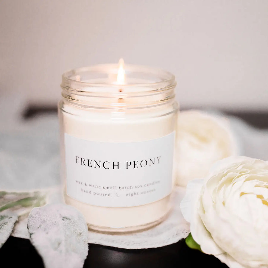 French Peony Candle, flower scented candle, natural candle