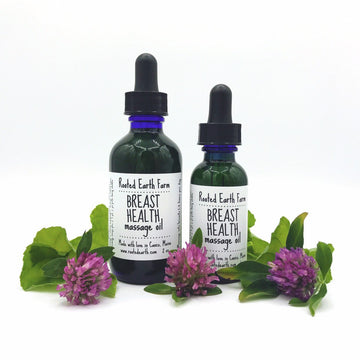 Breast Health Massage Oil, infused with red clover, violet and dandelion