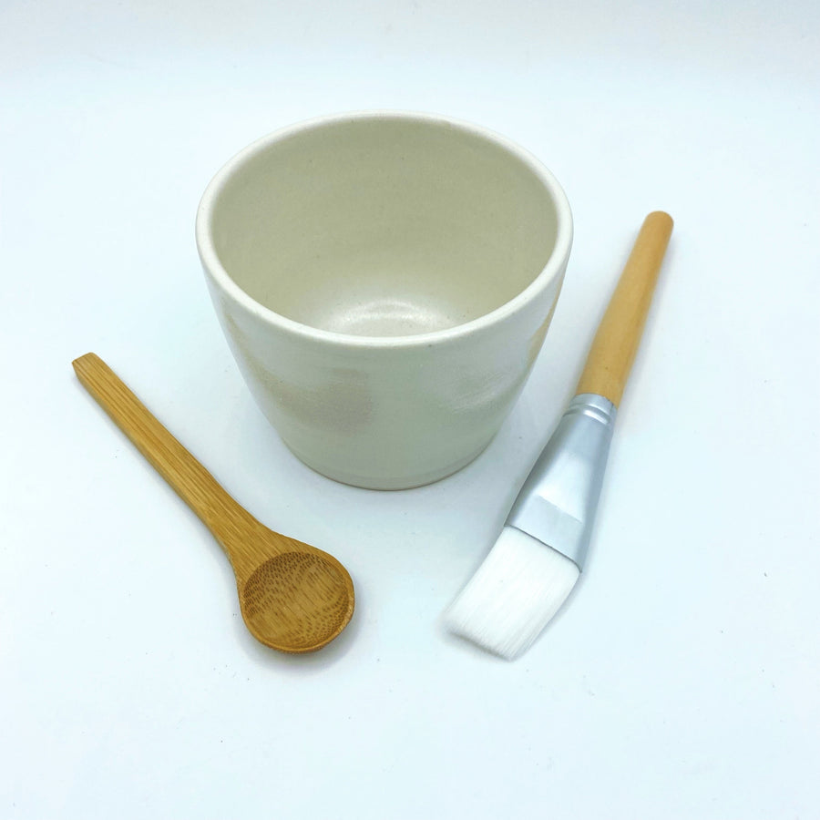 clay face mask mixing bowl set, skin care gift set, face mask brush applicator