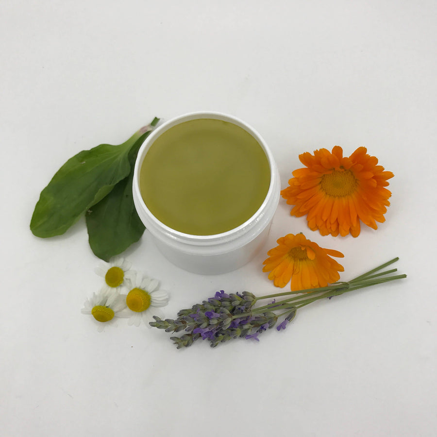 Itch Relief salve, cream for itching, herbal salve made with calendula, lavender, chamomile, plantain