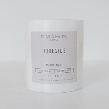 Fireside wood wick candle, coconut wax candle, eco-friendly candle, healthy candle, near & native candle