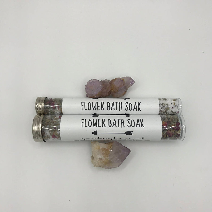 flower bath soak with epsom salt, herbal bath salts