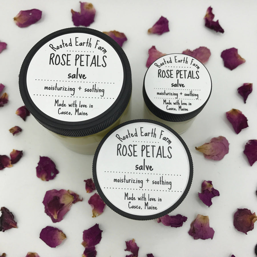 herbal salve infused with roses, natural salve, natural rose salve