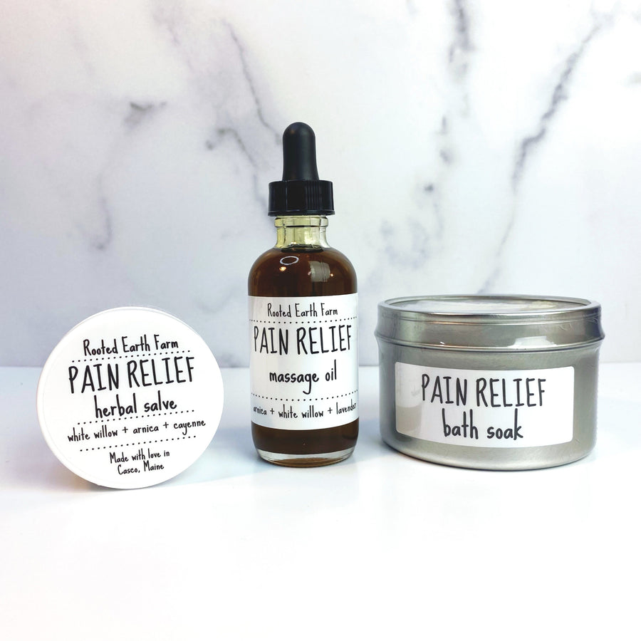 natural pain relief gift set, herbal skin care for sore muscles