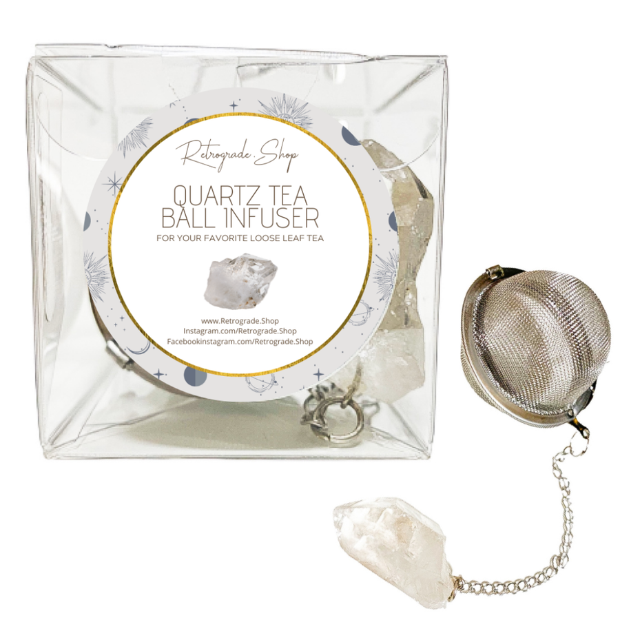 stainless steel tea ball with quartz crystal