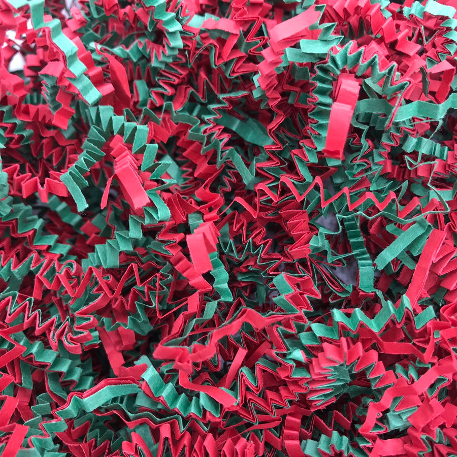red and green crinkle paper