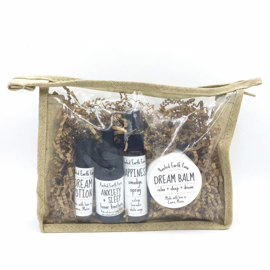 relaxing Gift Set, dream balm, sleep tincture, happiness smudge spray