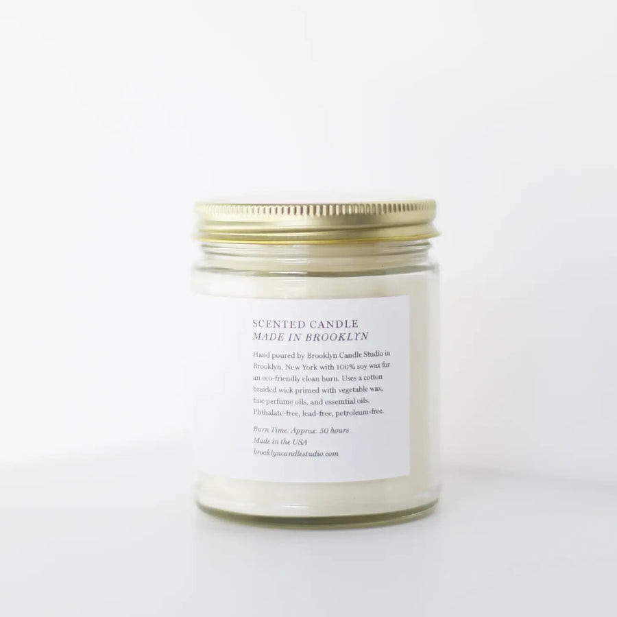 santal soy candle glass jar