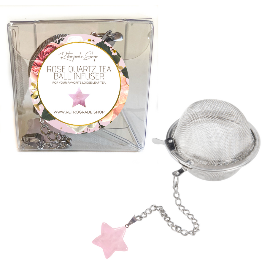 star rose quartz tea ball for infusing tea, reusable 