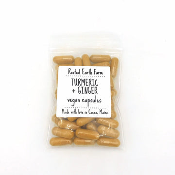 Organic Turmeric and Ginger Vegan Capsules, turmeric and ginger supplement