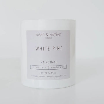 White Pine Wood Wick Coconut Soy Candle - 10 oz