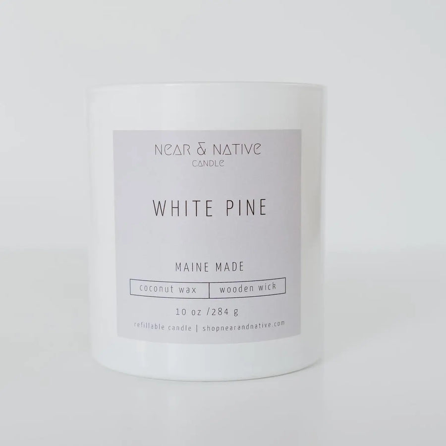 White Pine Wood Wick Coconut Soy Candle - 10 oz